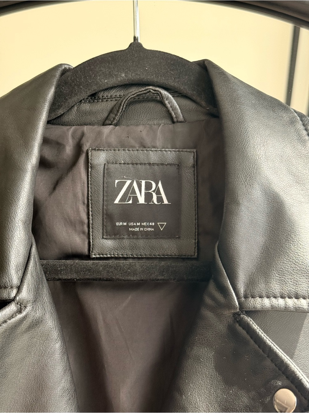 Zara Black Leather Moto Jacket - Men - Picture 3 of 5